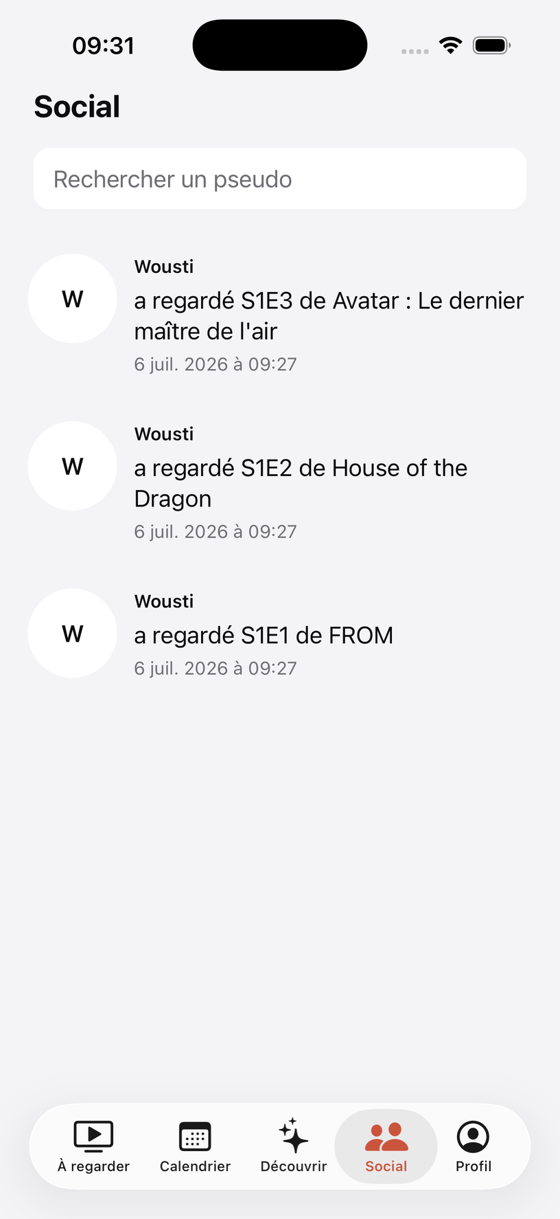 Screenshot of the social feed and comments in Suivu